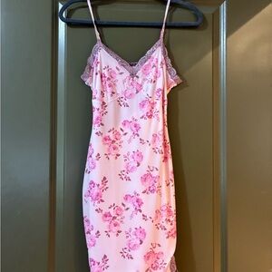 wild fable Pink Floral Lace-Trim Slip Dress